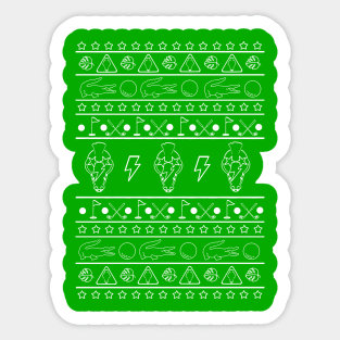 Glamrock Angry Gator Ugly Holiday Sweater Sticker